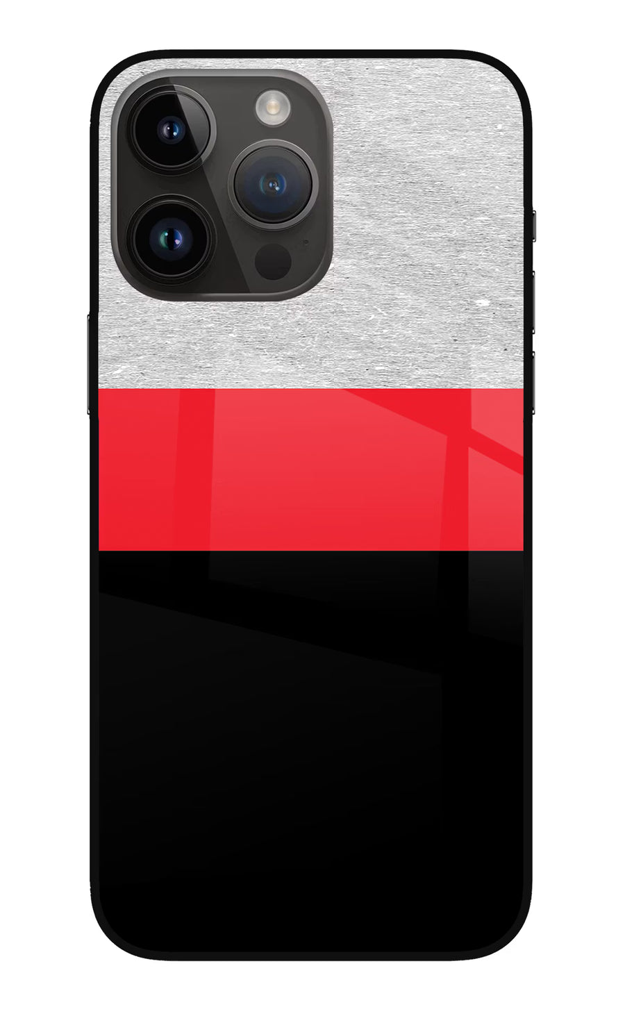 Tri Color Pattern iPhone 14 Pro Max Back Cover, Metal case