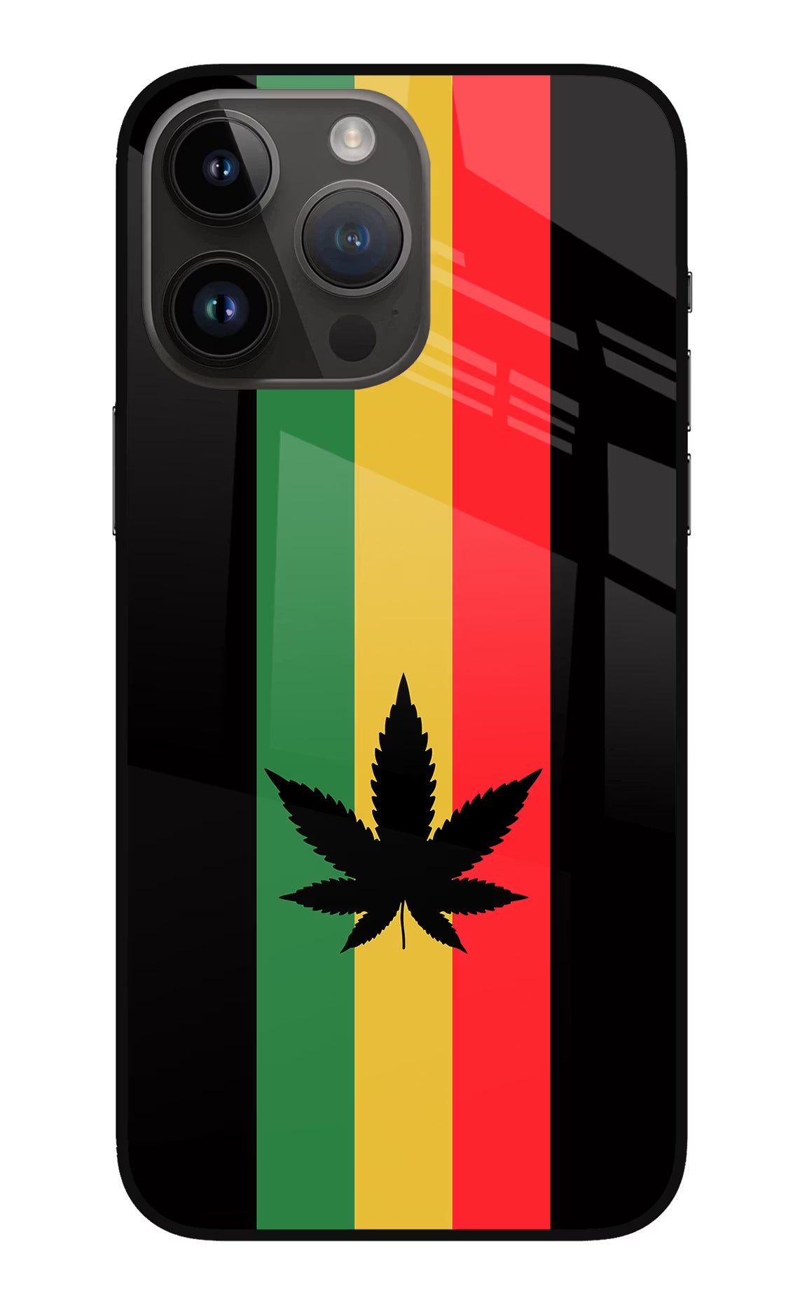 Weed Flag iPhone 14 Pro Max Glass Case Back Cover by Casekaro