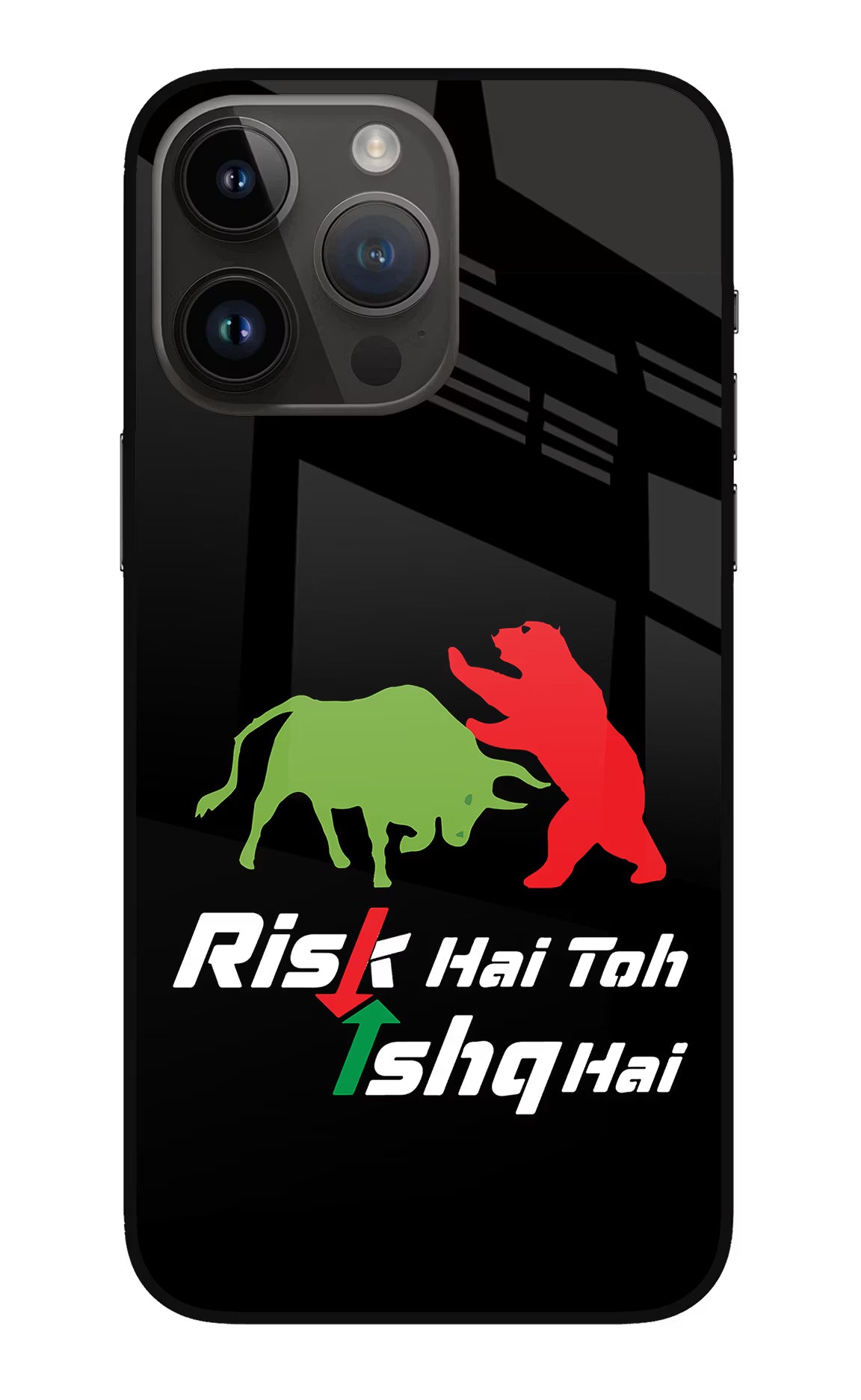 Risk Hai Toh Ishq Hai iPhone 14 Pro Max Glass Case Back Cover by Casekaro