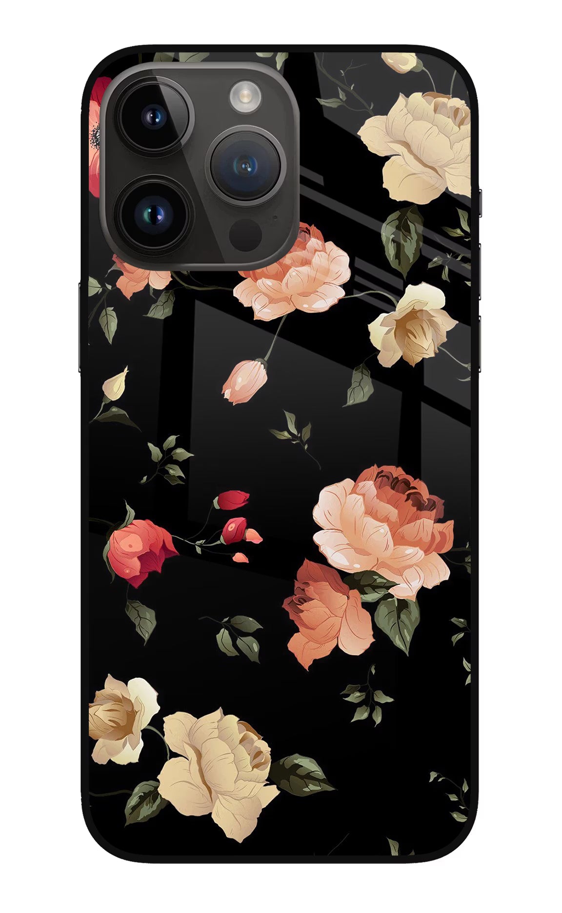 Flowers iPhone 14 Pro Max Glass Case Back Cover by Casekaro