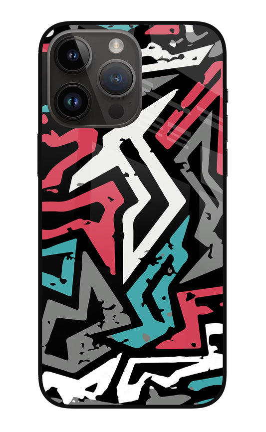 Geometric Graffiti iPhone 14 Pro Max Glass Case