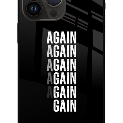 Again Again Gain iPhone 14 Pro Max Glass Case Back Cover by Casekaro