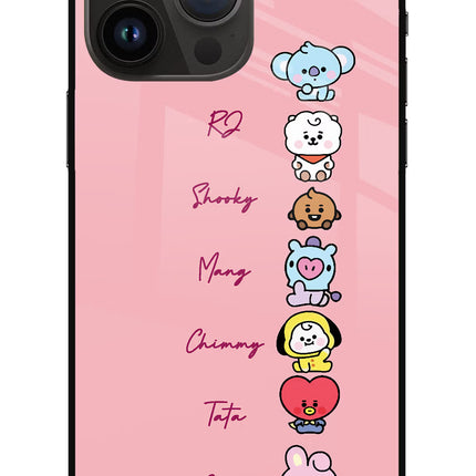 BTS names iPhone 14 Pro Max Glass Case