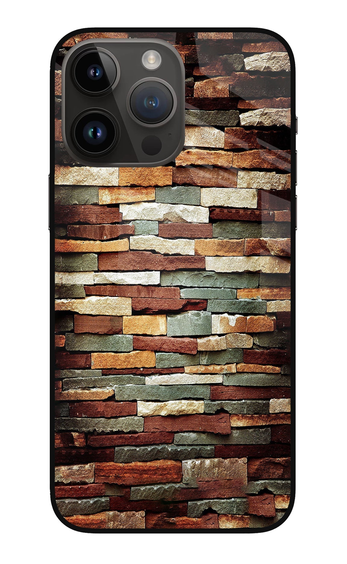 Bricks Pattern iPhone 14 Pro Max Glass Case