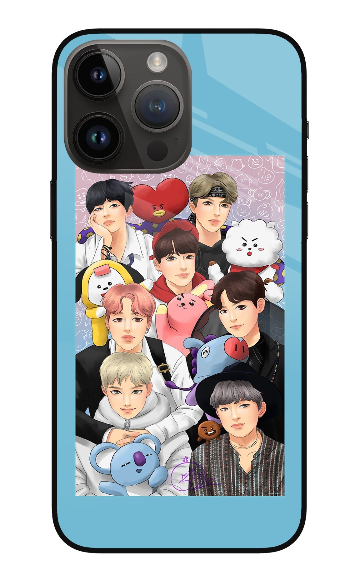 BTS with animals iPhone 14 Pro Max Back Cover