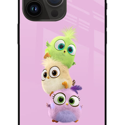 Cute Little Birds iPhone 14 Pro Max Glass Case