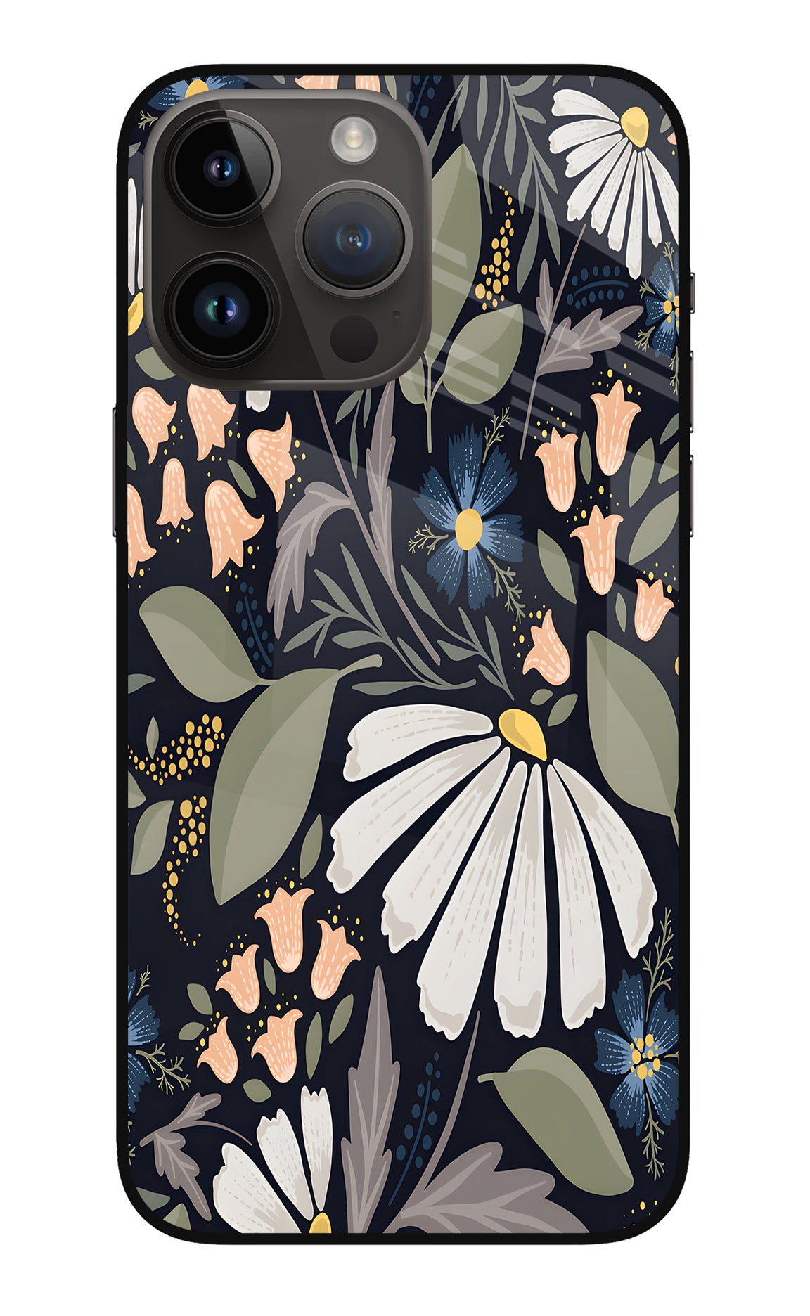 Flowers Art iPhone 14 Pro Max Glass Case