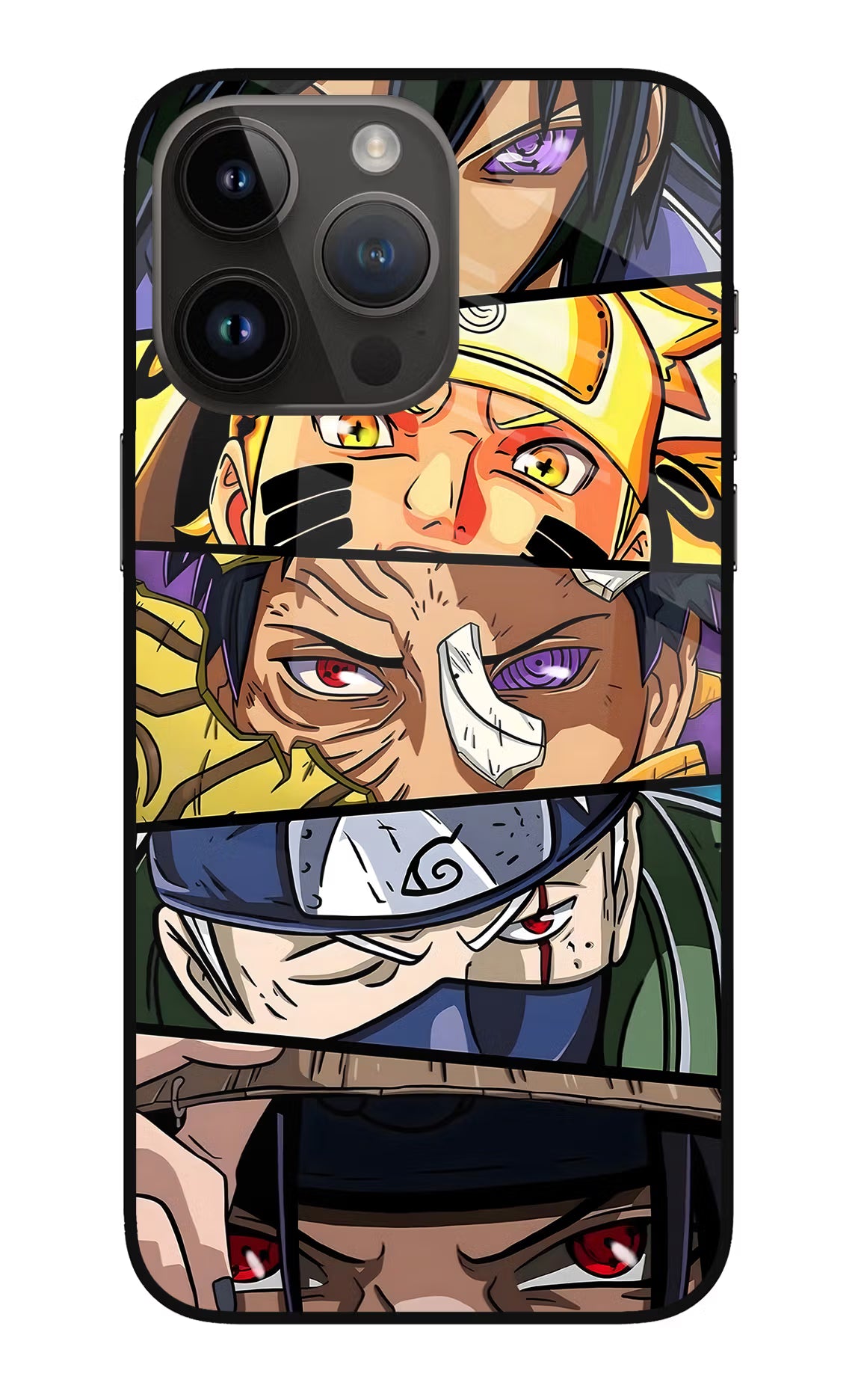 Naruto Character iPhone 14 Pro Max Glass Case Back Cover by Casekaro