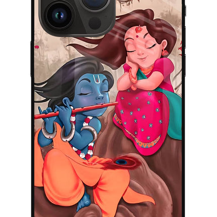Radhe Krishna iPhone 14 Pro Max Glass Case
