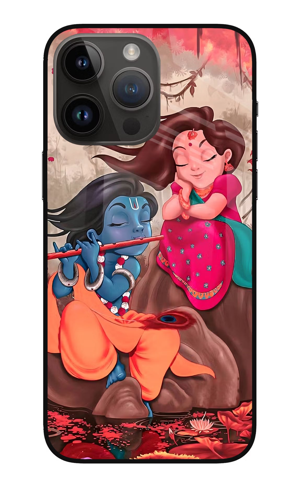 Radhe Krishna iPhone 14 Pro Max Glass Case