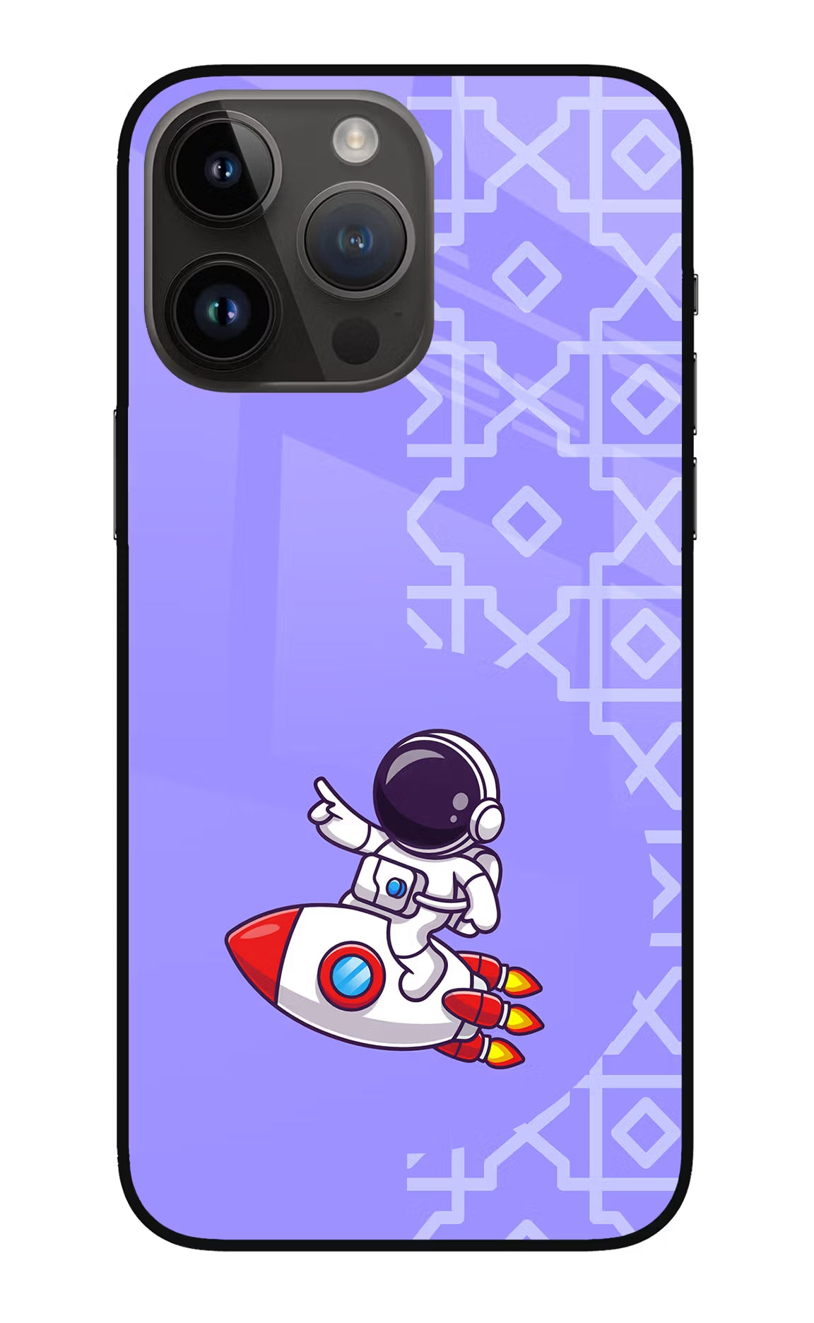 Cute Astronaut iPhone 14 Pro Max Glass Case Back Cover by Casekaro