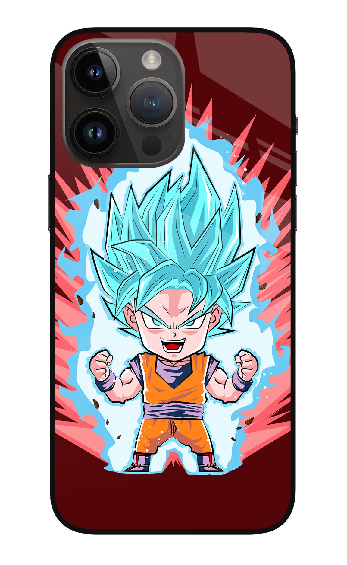 Goku Little iPhone 14 Pro Max Glass Case Back Cover by Casekaro