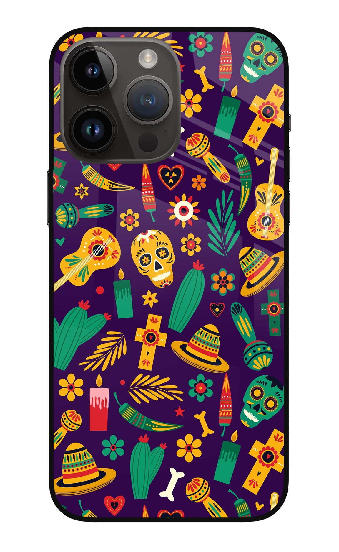 Mexican Artwork iPhone 14 Pro Max Glass Case