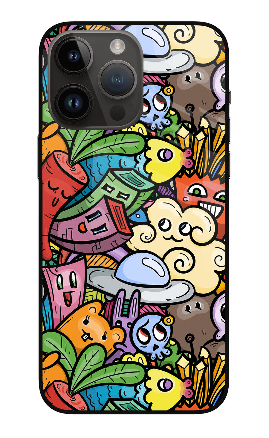 Veggie Doodle iPhone 14 Pro Max Back Cover, Metal case