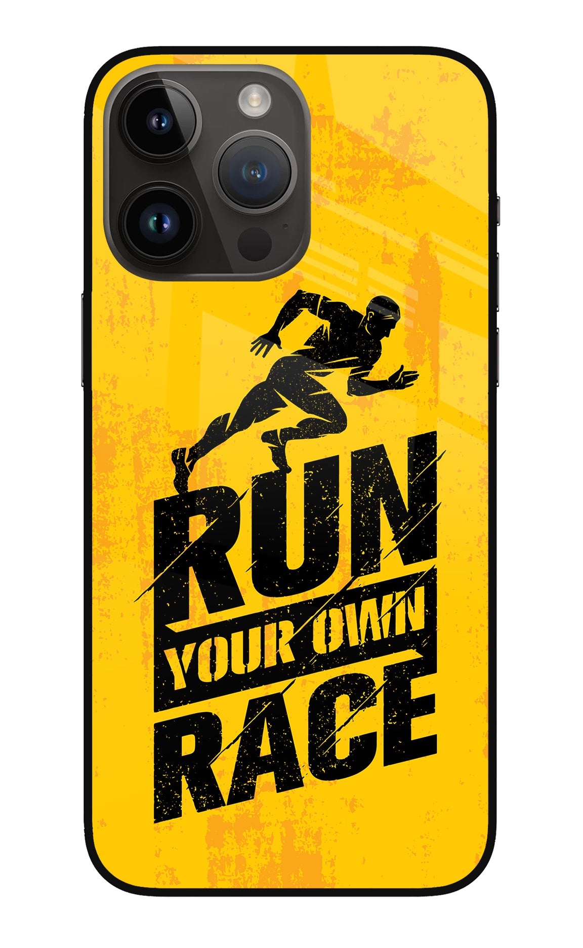 Run Your Own Race iPhone 14 Pro Max Glass Case