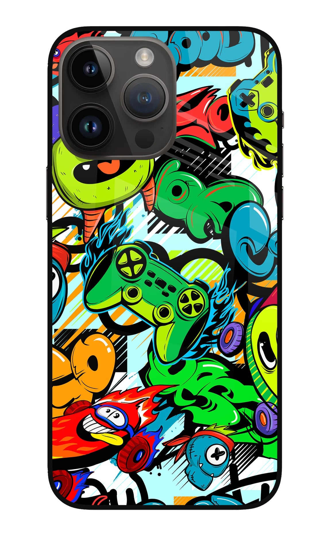 Game Doodle iPhone 14 Pro Max Glass Case