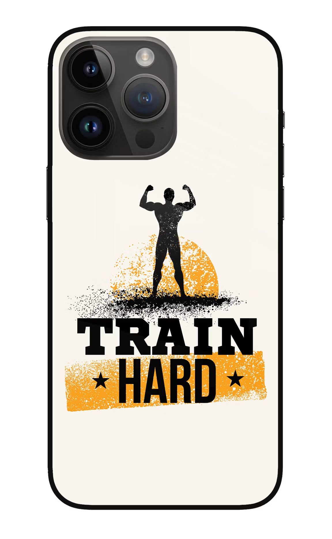 Train Hard iPhone 14 Pro Max Glass Case Back Cover by Casekaro