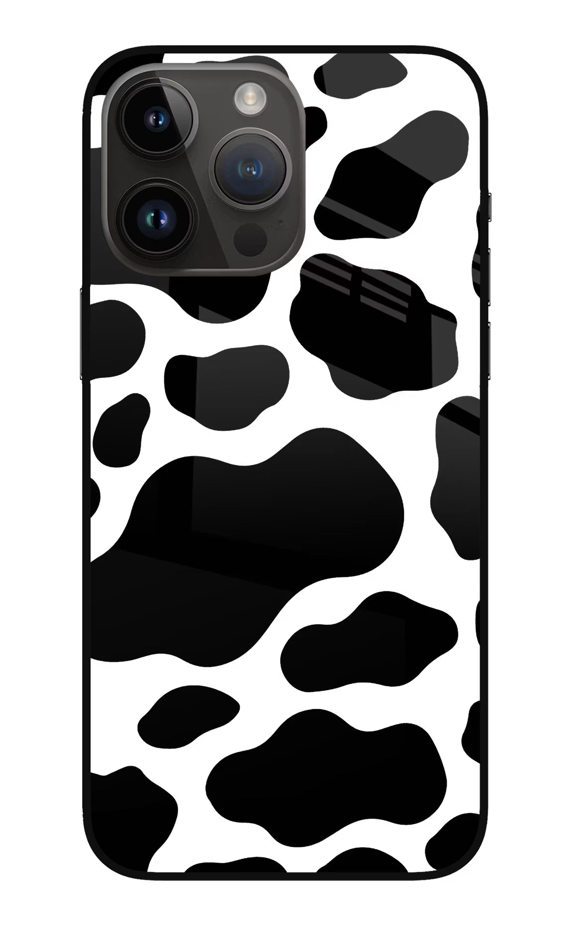 Cow Spots iPhone 14 Pro Max Glass Case Back Cover by Casekaro