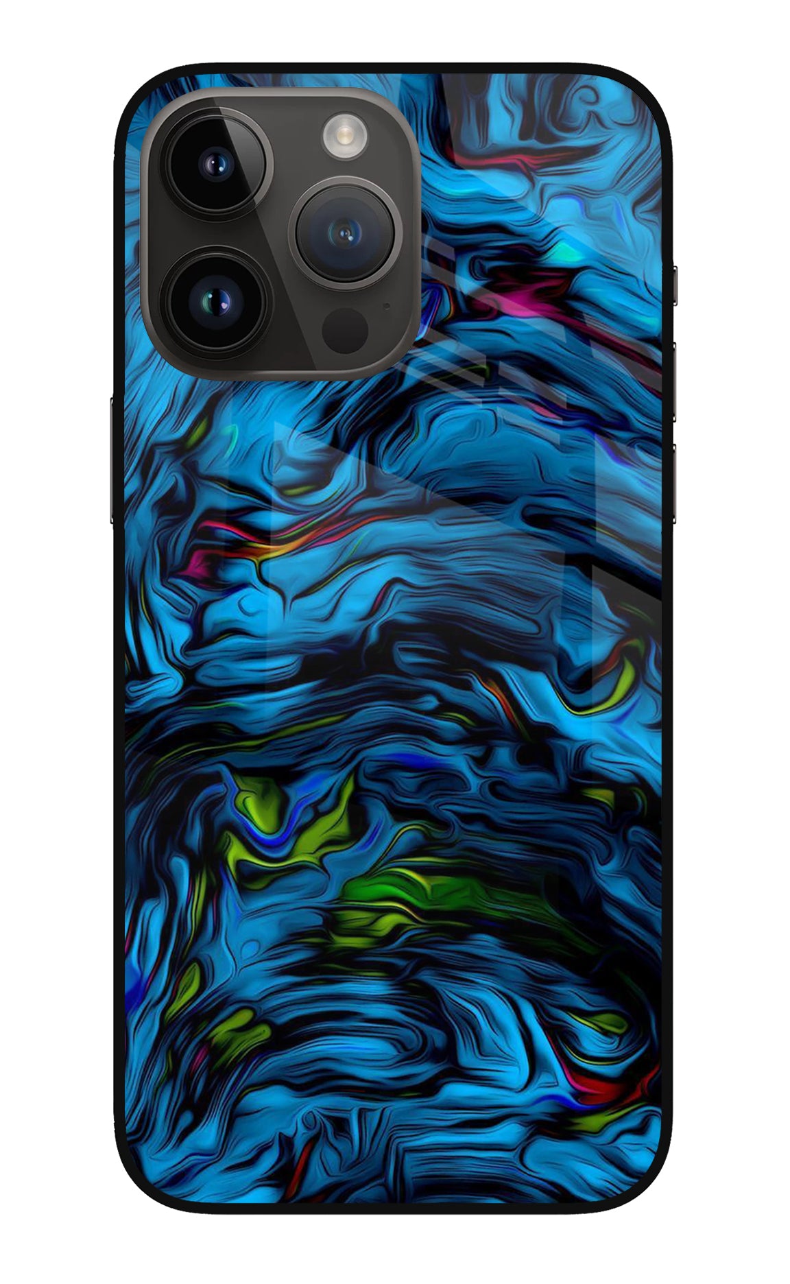 Dark Blue Abstract iPhone 14 Pro Max Glass Case