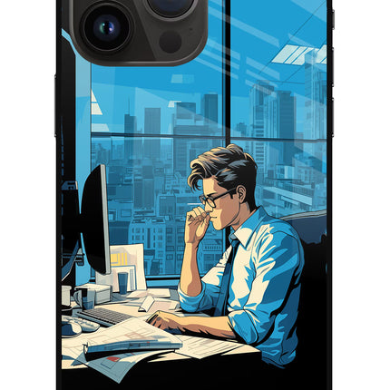 Focused Hustler (AI Generated) iPhone 14 Pro Max Glass Case