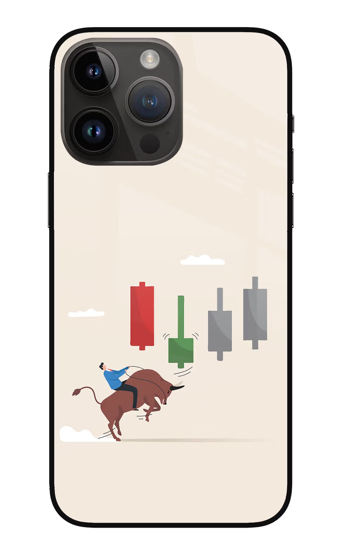 Bull Trading Momentum iPhone 14 Pro Max Glass Case Back Cover by Casekaro