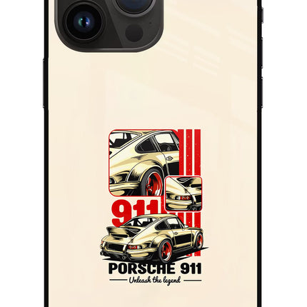 Classic Porsche 911 iPhone 14 Pro Max Glass Case Back Cover by Casekaro