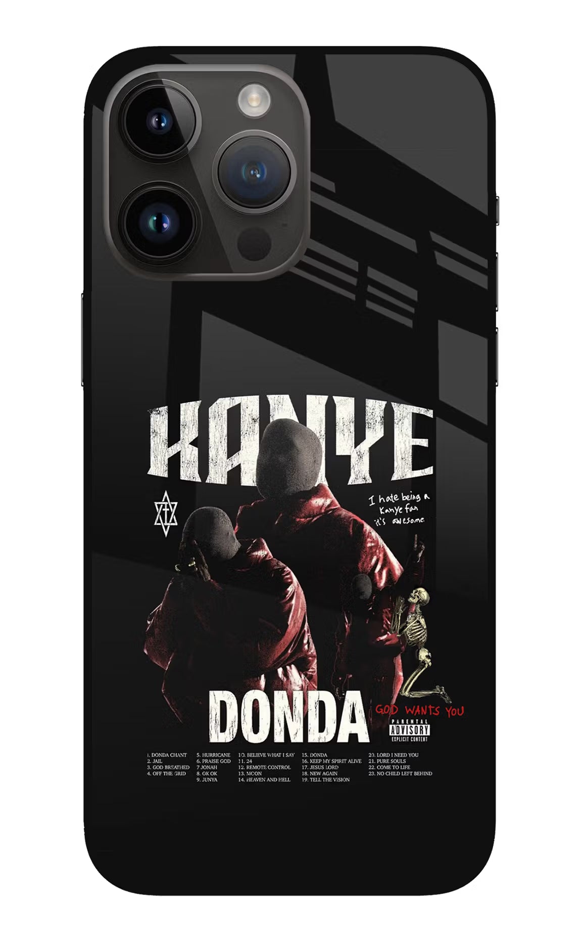 Donda Kanye West iPhone 14 Pro Max Glass Case Back Cover by Casekaro