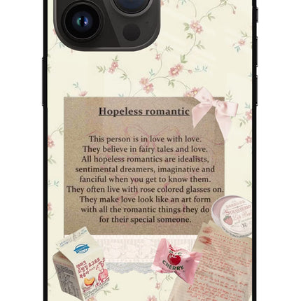 Hopeless Romantic iPhone 14 Pro Max Glass Case