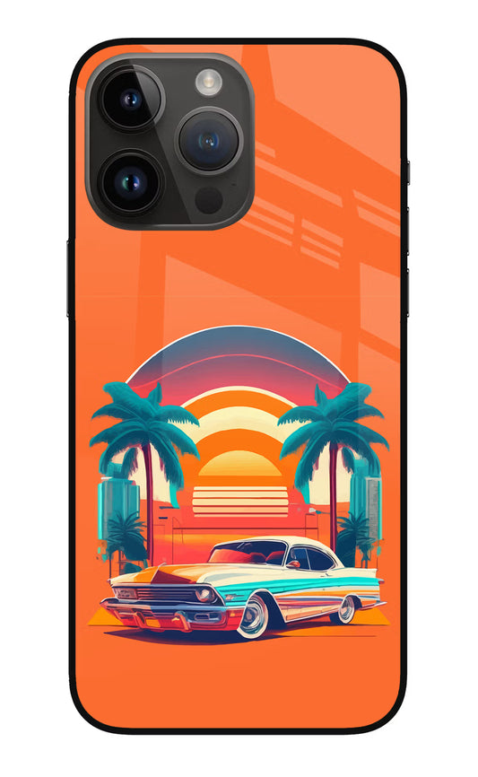 Palm Drive 80s iPhone 14 Pro Max Glass Case