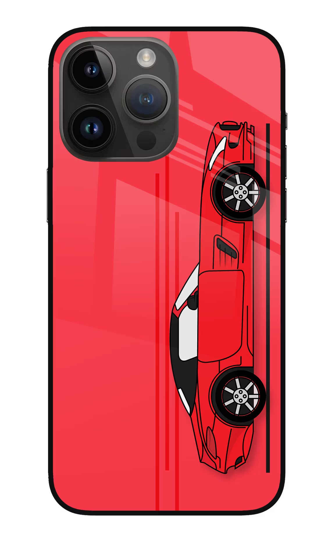 Red Velocity iPhone 14 Pro Max Glass Case Back Cover by Casekaro