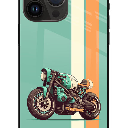 Striped Moto Drift iPhone 14 Pro Max Glass Case