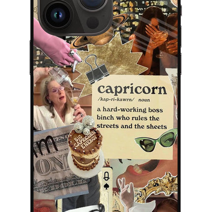 Capricorn Zodiac iPhone 14 Pro Max Glass Case