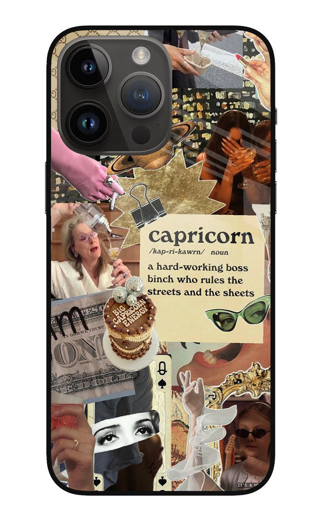Capricorn Zodiac iPhone 14 Pro Max Glass Case