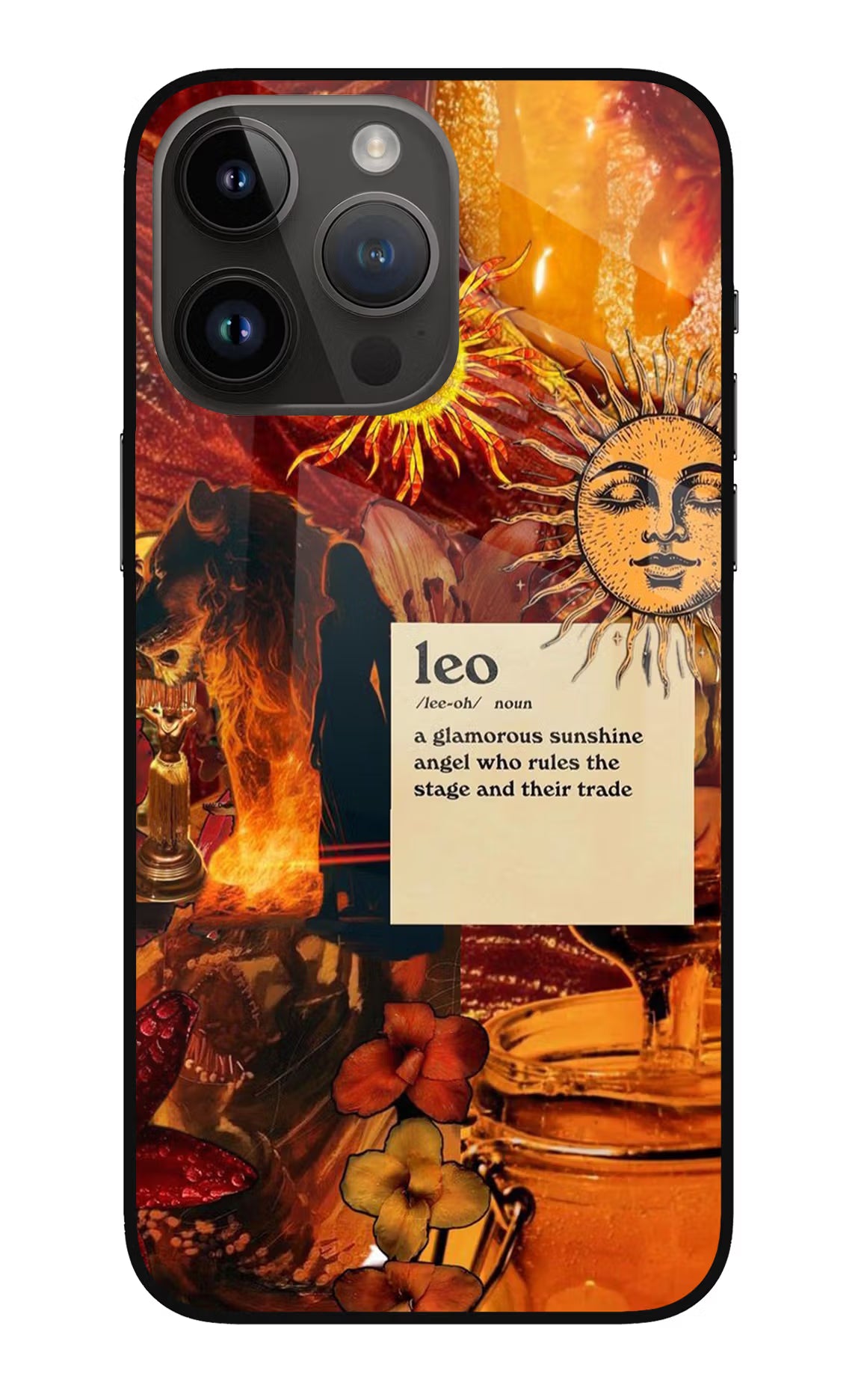 Leo Zodiac iPhone 14 Pro Max Glass Case Back Cover by Casekaro