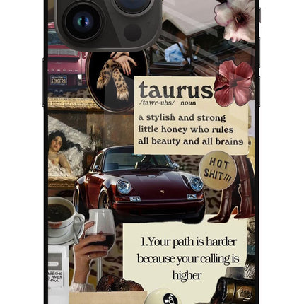 Taurus Zodiac iPhone 14 Pro Max Glass Case