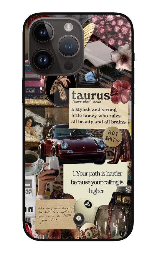 Taurus Zodiac iPhone 14 Pro Max Glass Case