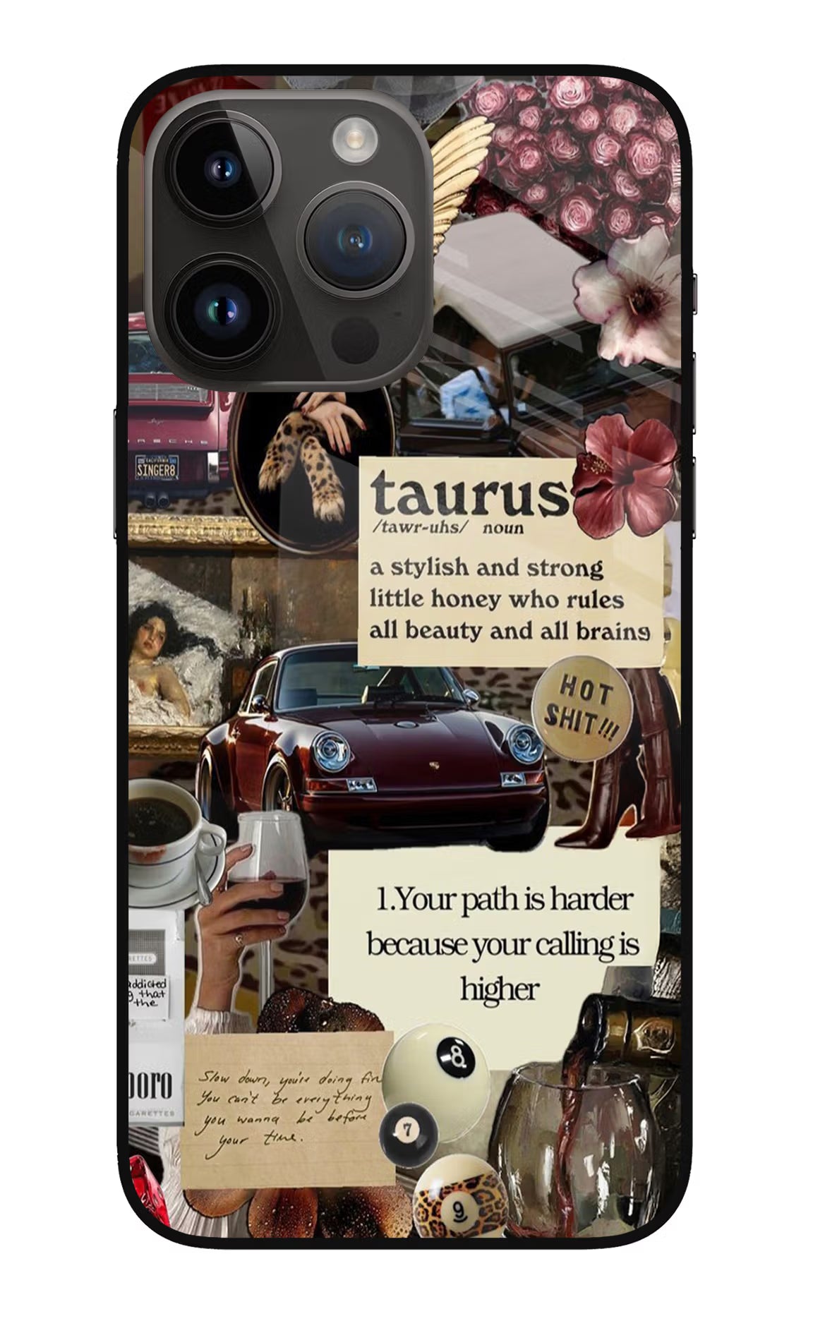 Taurus Zodiac iPhone 14 Pro Max Glass Case Back Cover by Casekaro