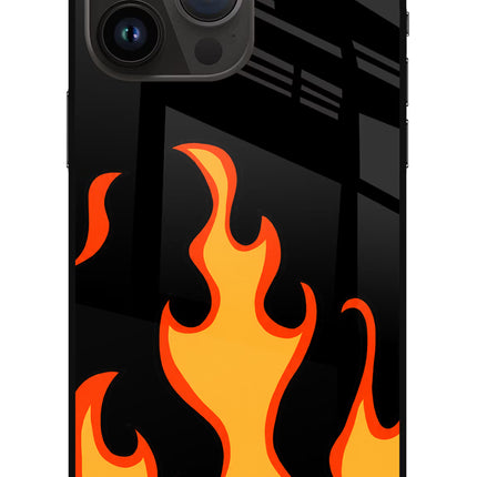 Fired Up – Black iPhone 14 Pro Max Glass Case