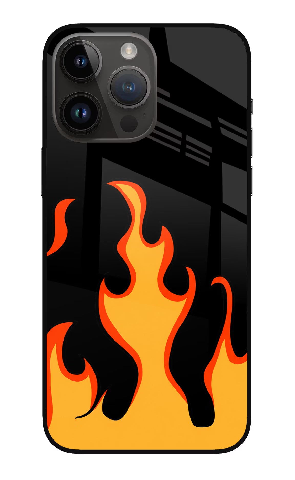 Fired Up – Black iPhone 14 Pro Max Glass Case