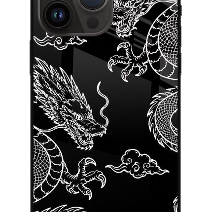 Twin Dragons iPhone 14 Pro Max Glass Case