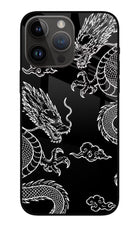 Twin Dragons iPhone 14 Pro Max Glass Case
