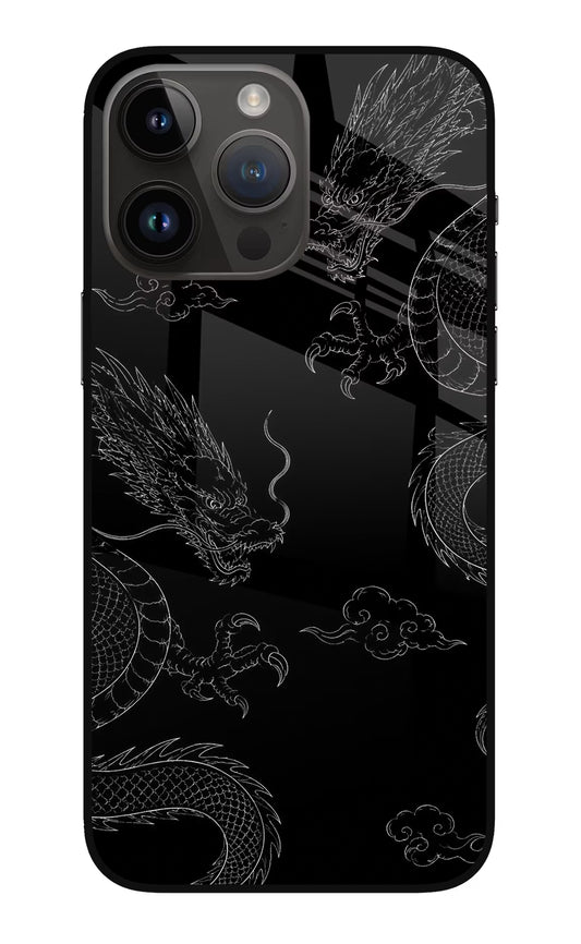 Twin Dragons iPhone 14 Pro Max Glass Case