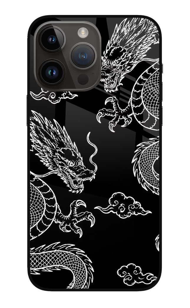 Twin Dragons iPhone 14 Pro Max Glass Case