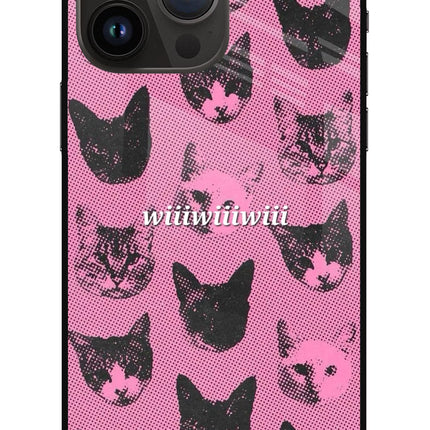 Pink Cats iPhone 14 Pro Max Glass Case