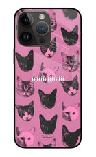 Pink Cats iPhone 14 Pro Max Glass Case