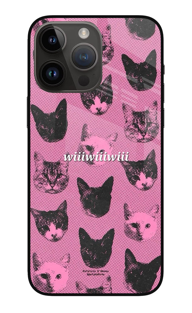 Pink Cats iPhone 14 Pro Max Glass Case