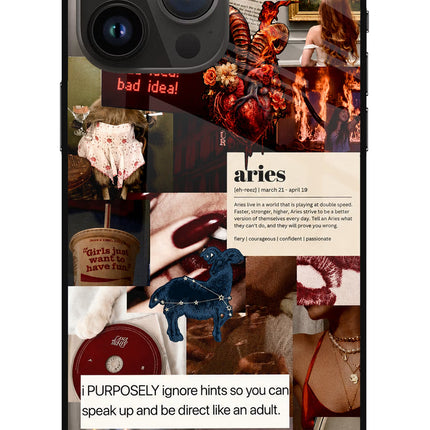 Zodiac Aries iPhone 14 Pro Max Glass Case