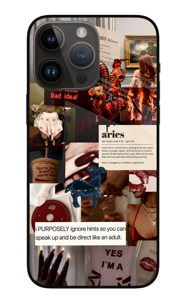 Zodiac Aries iPhone 14 Pro Max Glass Case