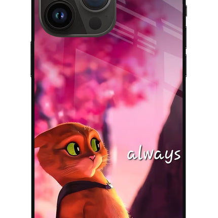 Always Cat iPhone 14 Pro Max Glass Case