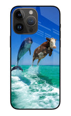 Dolphin vs Cow iPhone 14 Pro Max Glass Case